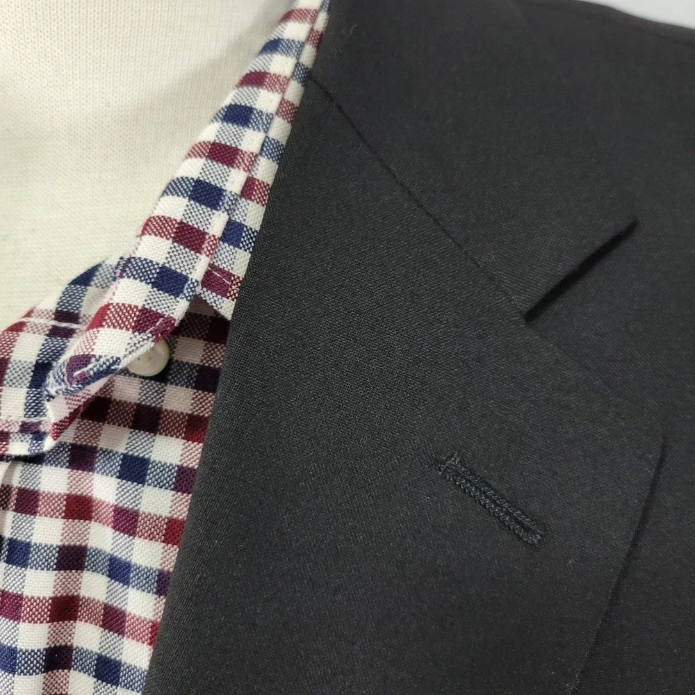 Nautica Men's Sport Coat Blazer Two Button Solid Black‎ Wool Size 40L